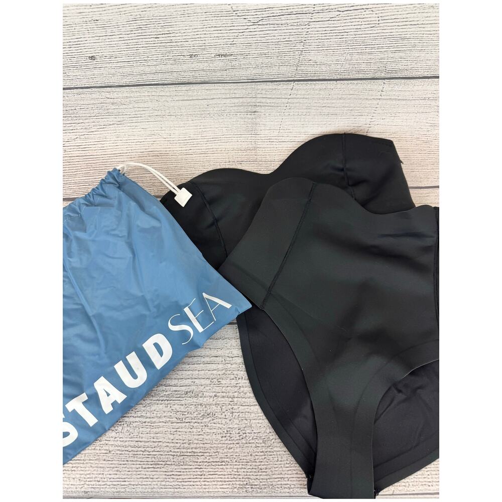 Staud Sea Women's Black Shoreline & Blake Bikini Swim Set Size Medium